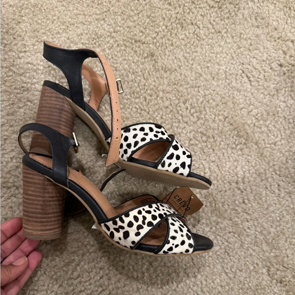 Crevo Black and White Cheetah Print Heels - Picture 3 of 5